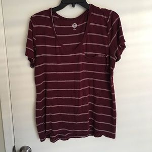 Burgundy striped blouse